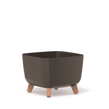 PROSPERPLAST Gracia Square ECO Wood Kávébarna Négyzetes Virágtartó Lábakon, 5db-os csomag kerti tárolás