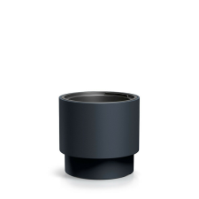 PROSPERPLAST Heos Designer Virágtartó Antracit 30 cm Modern Henger, 3db-os csomag kerti tárolás