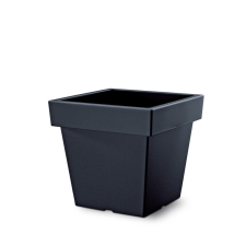 PROSPERPLAST Lofly Square Low Antracit Kocka Virágtartó, 5db-os csomag kerti tárolás