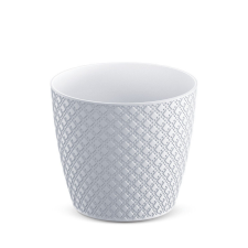 PROSPERPLAST Orient Mintás Műanyag Virágcserép Fehér 15,7 cm, 10db-os csomag kerti tárolás