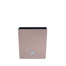 PROSPERPLAST Rato Low Rattan Hatású Műanyag Virágtartó Mocha 17 cm, 5db-os csomag kerti tárolás