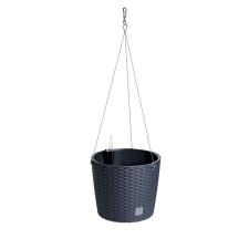 PROSPERPLAST Rato Rattan Hatású Függő Virágtartó Antracit 25,6 cm kerti tárolás