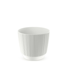 PROSPERPLAST Ryfo Bordázott Kerámia Virágtartó - Fehér - 19,5 cm, 10db-os csomag kerti tárolás