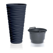 PROSPERPLAST Sand Slim Magas Kültéri Virágtartó Antracit Hullámmintás kerti tárolás