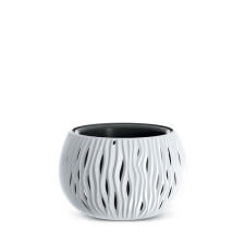 PROSPERPLAST Sandy Bowl Hullám Mintás Kerámia Virágtartó Fehér 24cm, 5db-os csomag kerti tárolás