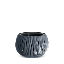 PROSPERPLAST Sandy Bowl Hullám Mintás Virágtartó Antracit 24 cm, 5db-os csomag kerti tárolás