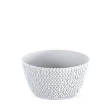 PROSPERPLAST Splofy Alacsony Kötött Mintás Virágtartó Fehér 23,6 cm, 5db-os csomag kerti tárolás