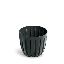 PROSPERPLAST Wario Bordázott Műanyag Virágcserép Antracit 13,8 cm, 10db-os csomag kerti tárolás