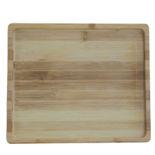 Pufo Bambusz fa Pufo tányér ételek, előételek, édességek, pizza tálalásához, 32 cm, barna konyhai eszköz