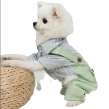 Pufo Doggye overallok kutyáknak, zöld/fehér, XL kutyaruha