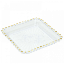 Pufo Gentle Gold elegáns dísztálca előételek, sütemények, gyümölcsök tálalásához, 15 cm konyhai eszköz
