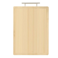 Pufo Premium konyhai aprító bambuszfából fém nyéllel, barna, 41 x 28 cm konyhai eszköz