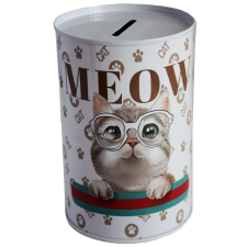 Pufo Smart Kitty fém dekoratív malacpersely, 12 x 8 cm persely