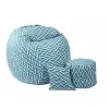  Pufrelax King Size Babzsák fotel + Lábtartó puff + Párna - Textil huzat - Memory Mix szivacspehely töltet - Zippity Tuquoise