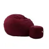  Pufrelax King Size Babzsák fotel + Lábtartó puff - Textil huzat - Memory Mix szivacspehely töltet - Vörösbor