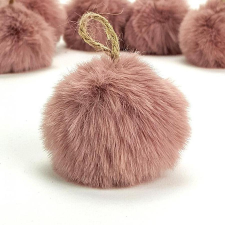  Puha szőrgombóc, mályva színű, mérete: 8 cm dekorációs kellék