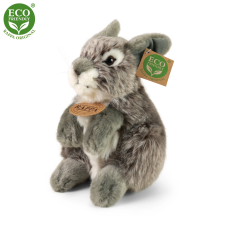 Puha szürke ülő nyuszi 20 cm ECO-FRIENDLY plüssfigura