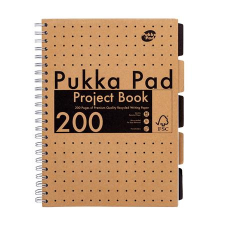 Pukka pad Spirálfüzet, A4, vonalas, 100 lap, PUKKA PAD "Kraft project book" füzet