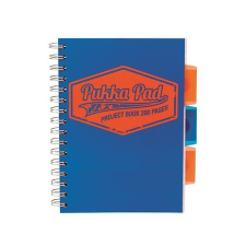 Pukka pad Spirálfüzet, A5, kockás, 100 lap, PUKKA PAD "Project book Neon", kék füzet