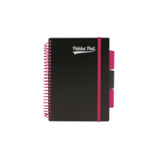 Pukka pad Spirálfüzet, A5, vonalas, 100 lap, PUKKA PAD, &quot;Neon black project book&quot; füzet
