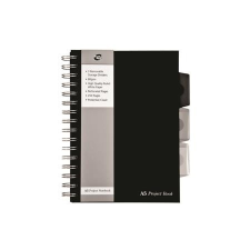 Pukka pad Spirálfüzet, A5, vonalas, 125 lap, PUKKA PAD &quot;Black project book&quot;, fekete füzet