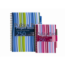 Pukka pad Stripe project book 125 lapos A4 vonalas spirálfüzet (A15555081/PROBA4-LINED) füzet