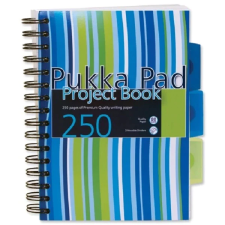 Pukka pad Stripe project book 250 lapos A5 vonalas spirálfüzet füzet