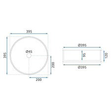  Pultos mosdókagyló Rea Ingrid Black szaniter