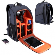 PULUZ Camera Bag hátizsák fényképezőgépre és tartozékokra, szürke fotós táska, koffer