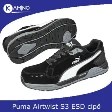 Puma Airtwist Black low S3S ESD FO HRO SR munkavédelmi cipő munkavédelmi cipő