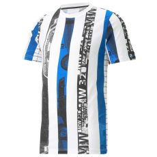 Puma BMW M Motorsport Striped férfi póló, fehér-fekete-kék, 2023
