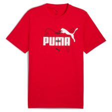 Puma ESS logo LAB Summer férfi póló, piros-fehér-fekete, S25 férfi póló