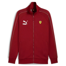 Puma Ferrari Race Iconic T7 férfi cipzáros pulóver, intense piros-sárga, S24 férfi pulóver, kardigán