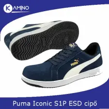 Puma Iconic Suede Navy Low S1PL ESD FO HRO SR munkavédelmi cipő munkavédelmi cipő