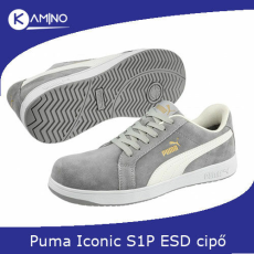 Puma Iconic suede szürke S1P ESD munkavédelmi félcipő