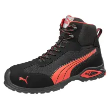 Puma Madrid S1PL FO SR munkavédelmi bakancs (fekete/piros, 40) munkavédelmi cipő