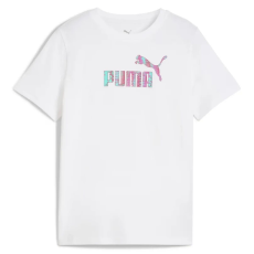 Puma NATURE 2.0 junior gyerek póló, fehér-lila-türkiz, S25