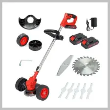 PureCut kerekes fűkasza 2db akkumulátorral holm8493 fűkasza