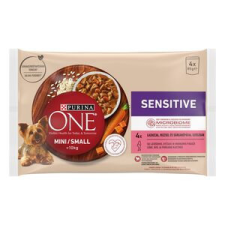 Purina ONE MINI Sensitive/Delicate Lazaccal nedves kutyaeledel 4x85g kutyaeledel