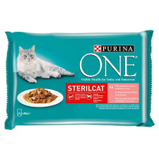 PURINA ONE Sterilcat Mini Filé szószban, Lazaccal és Sárgarépával 4x85g macskaeledel