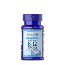 Puritan s Pride B12-vitamin 2500 mcg szopogató tabletta Folsavval (60 Mini Szopogató Tabletta) vitamin és táplálékkiegészítő