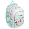  Pusheen cicás ergonomikus iskolatáska – mentazöld, 4 rekeszes hátizsák, 40x28x18 cm