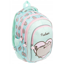  Pusheen cicás ergonomikus iskolatáska – mentazöld, 4 rekeszes hátizsák, 40x28x18 cm iskolatáska