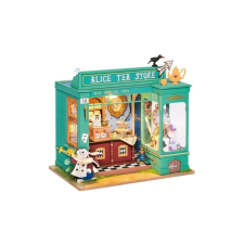 Puzzle 3D Minicasuta DIY Alice teaboltja, Rolife, 136 piese puzzle, kirakós