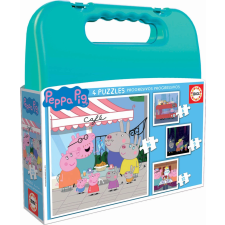 Puzzle bőröndben Peppa malac 4v1 puzzle, kirakós