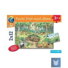  Puzzle: Erdő-mező állatai 2x12 gyermek- és ifjúsági könyv