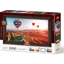  Puzzle kerettel és ragasztóval - Légballonok Kappadókiában 1000 darabos puzzle, kirakós