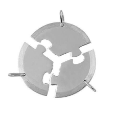 Puzzle törhető medál 3 részes, ezüst ékszer medál