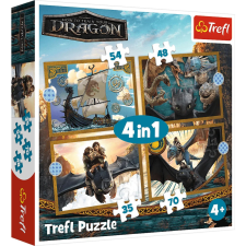 Puzzle,Trefl 4 az 1-ben játék – Dragon Days – Trefl 34678 társasjáték