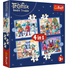 Puzzle,Trefl 4 az 1-ben rejtvény – Havazik a Treflikeknél – Trefl 34657 puzzle, kirakós